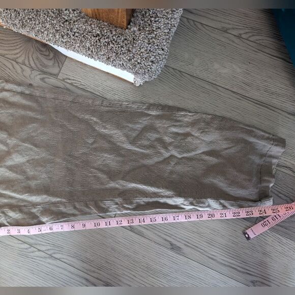 J. Jill Garment Dyed Linen Roll Tab Crop Pants Size XL Petite - Picture 9 of 10